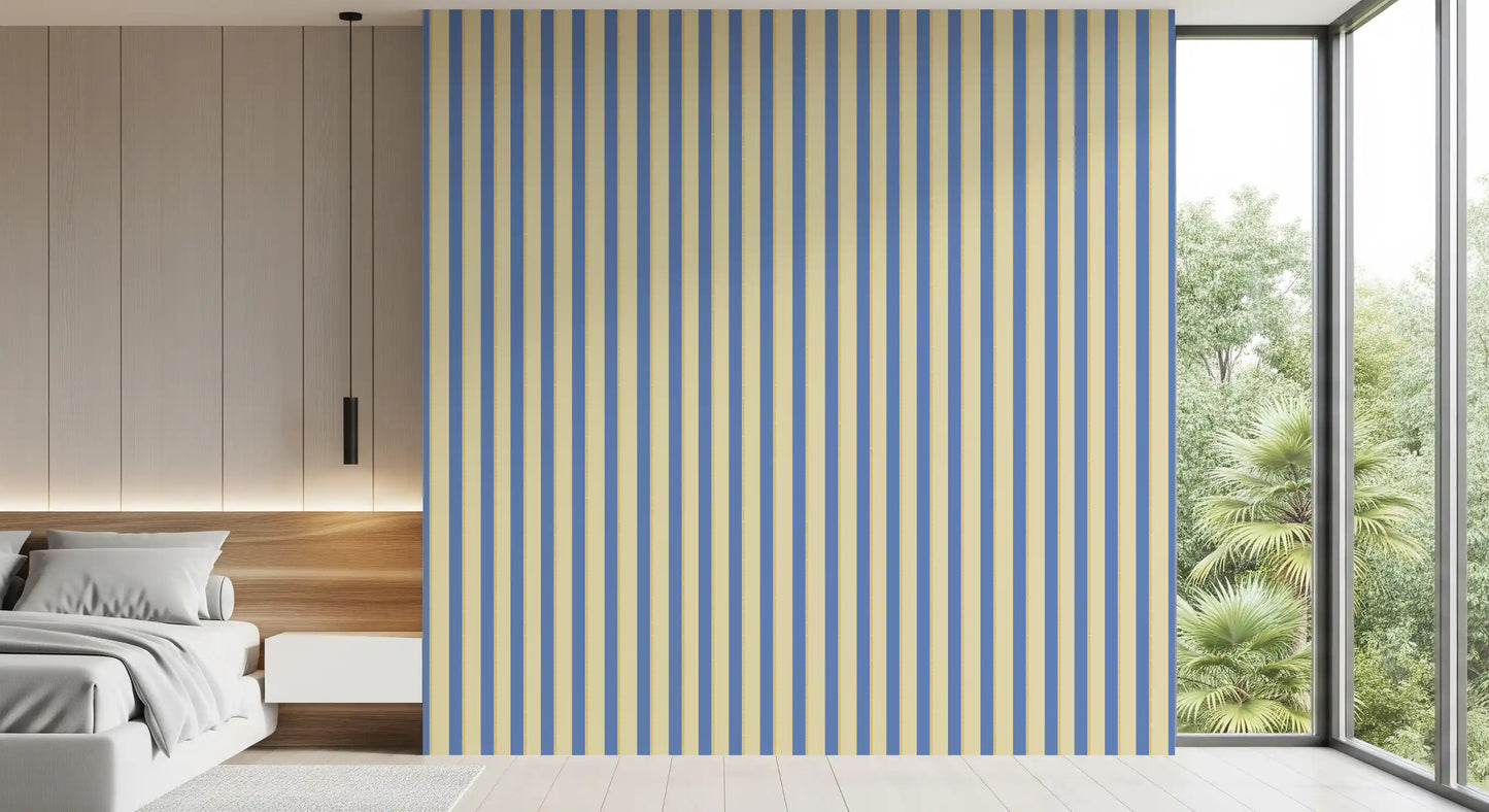Blue and yellow Candy stripes Wallpaper⁠
