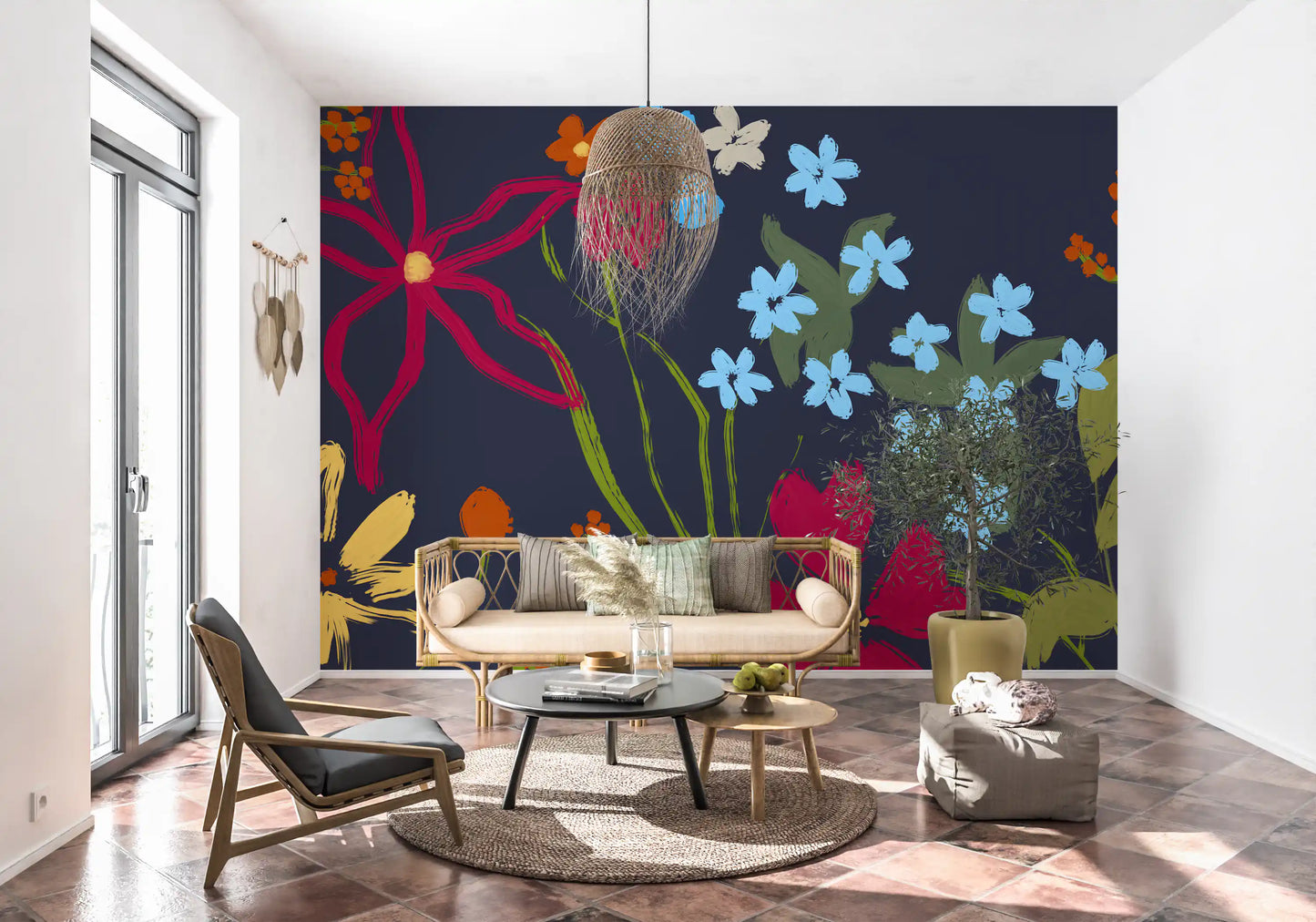 Cheerful Floral Summer Wall Mural