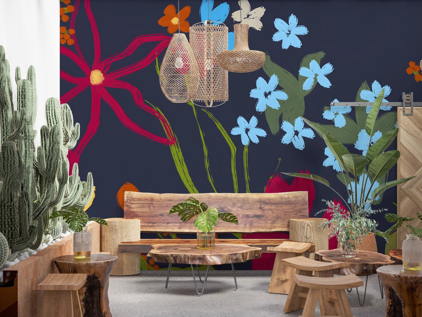 Cheerful Floral Summer Wall Mural