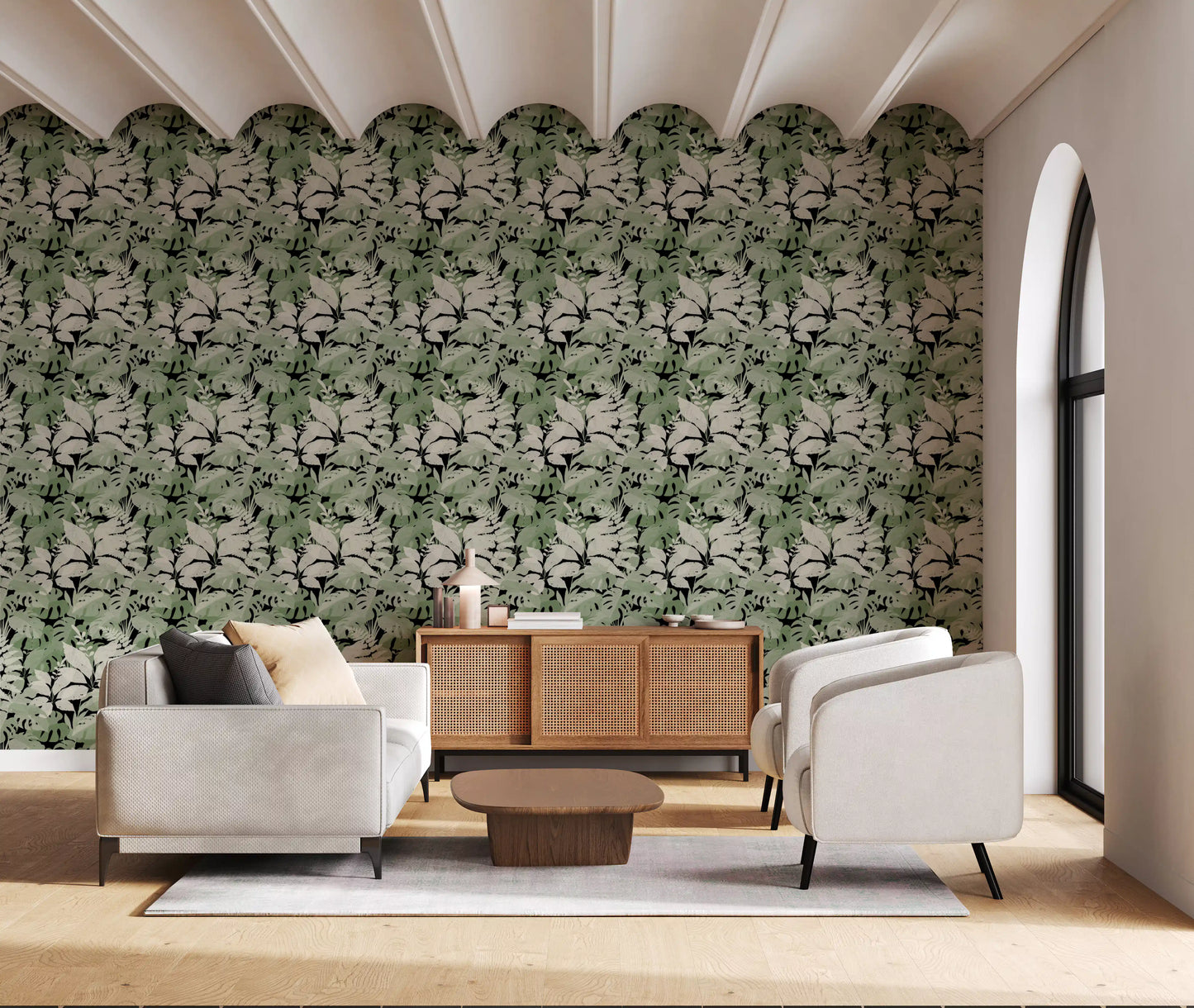 Botanical Noir Canopy Foliage Wallpaper⁠