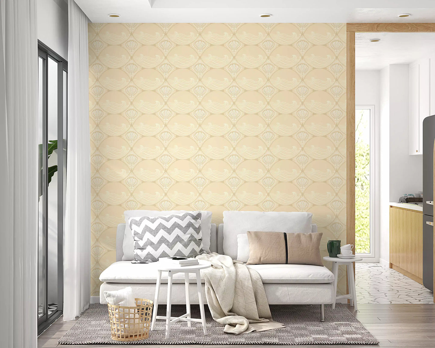 Ogee Shell & Wave Revival Wallpaper⁠