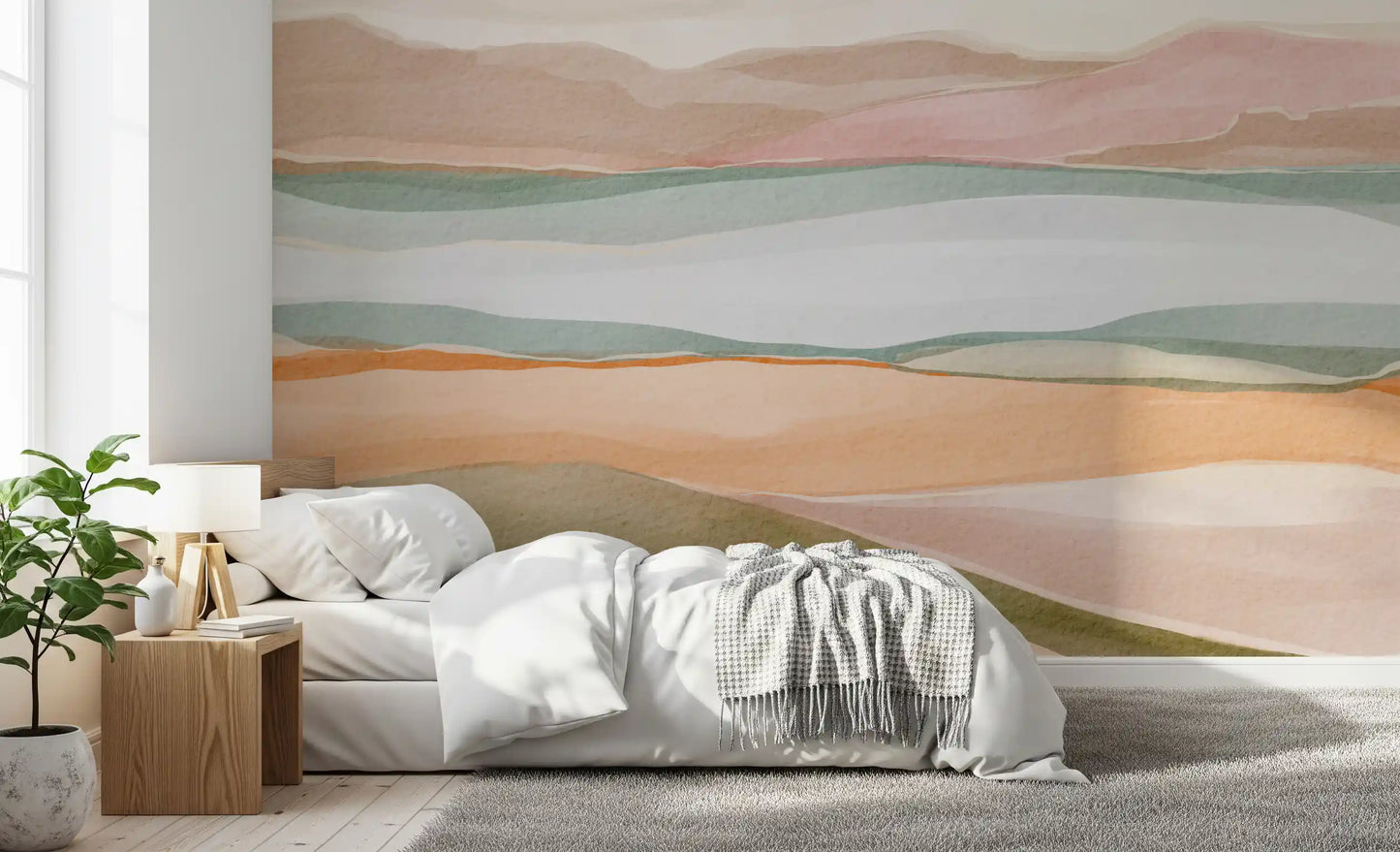 Earthen Wavescape Wall Mural