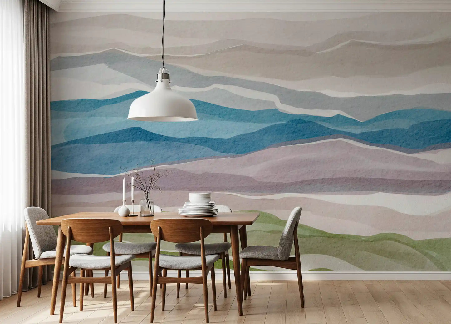 Serene Layered Horizons Wall Mural