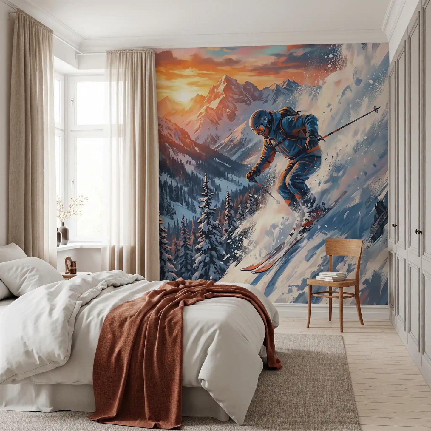 Alpine Adrenaline: Sunset Descent Wall Mural