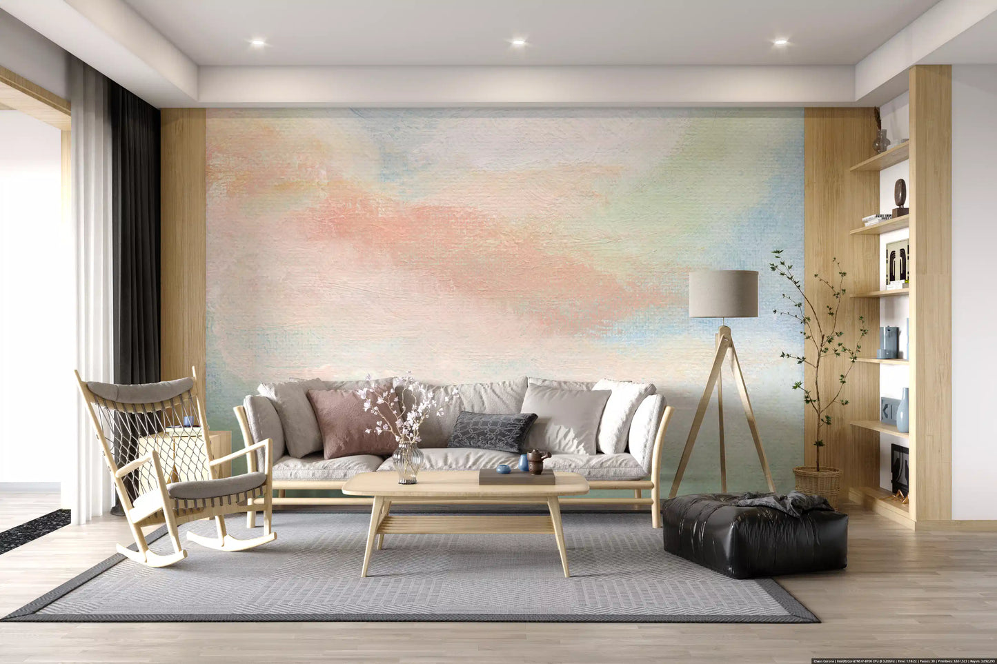 Ethereal Brushstroke Hues Wall Mural