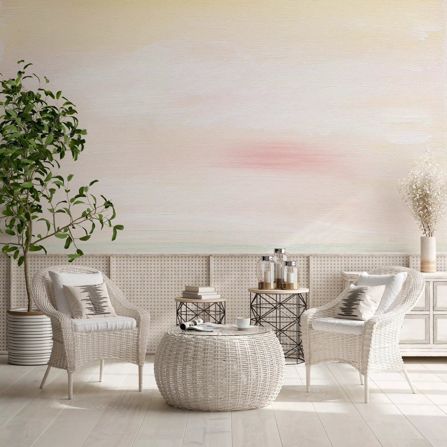 Soft Blush Landscape Wall Mural