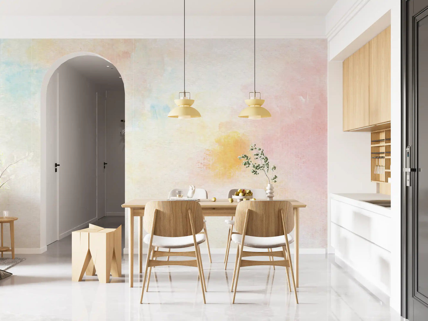 Gentle Pastel Wash Wall Mural