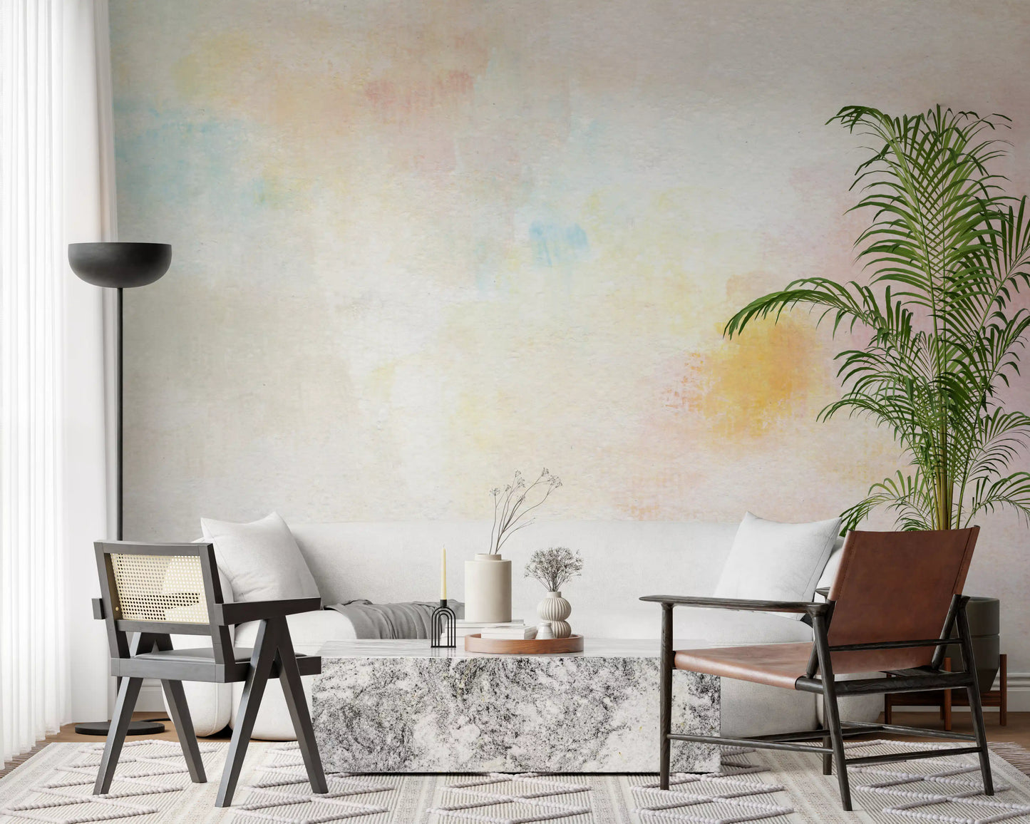 Gentle Pastel Wash Wall Mural