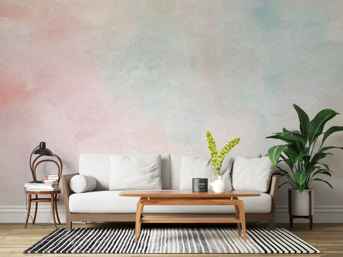 Ethereal Watercolor Wash Wall Mural