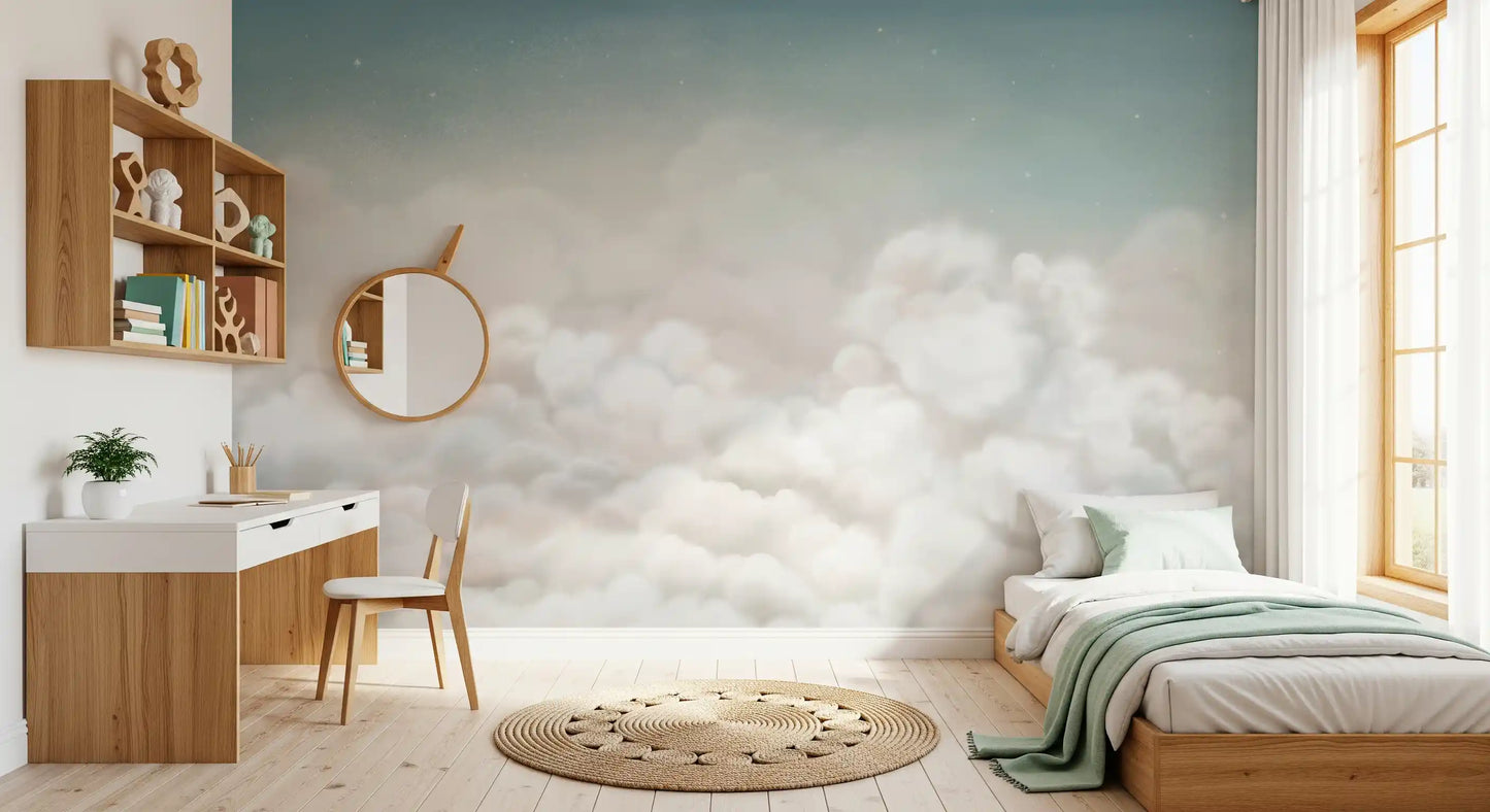 Calming Clouds Blue Wall Mural
