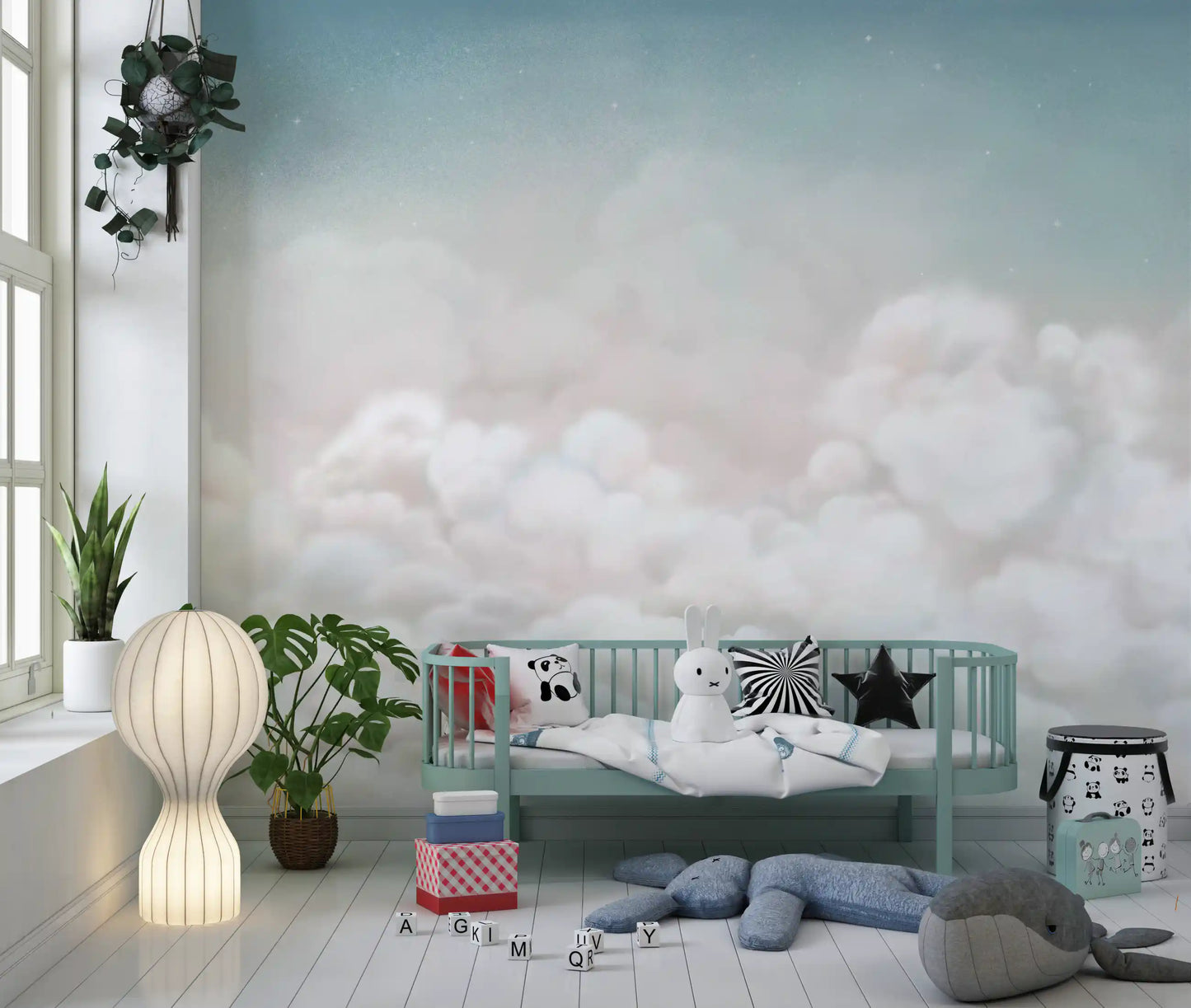 Calming Clouds Blue Wall Mural