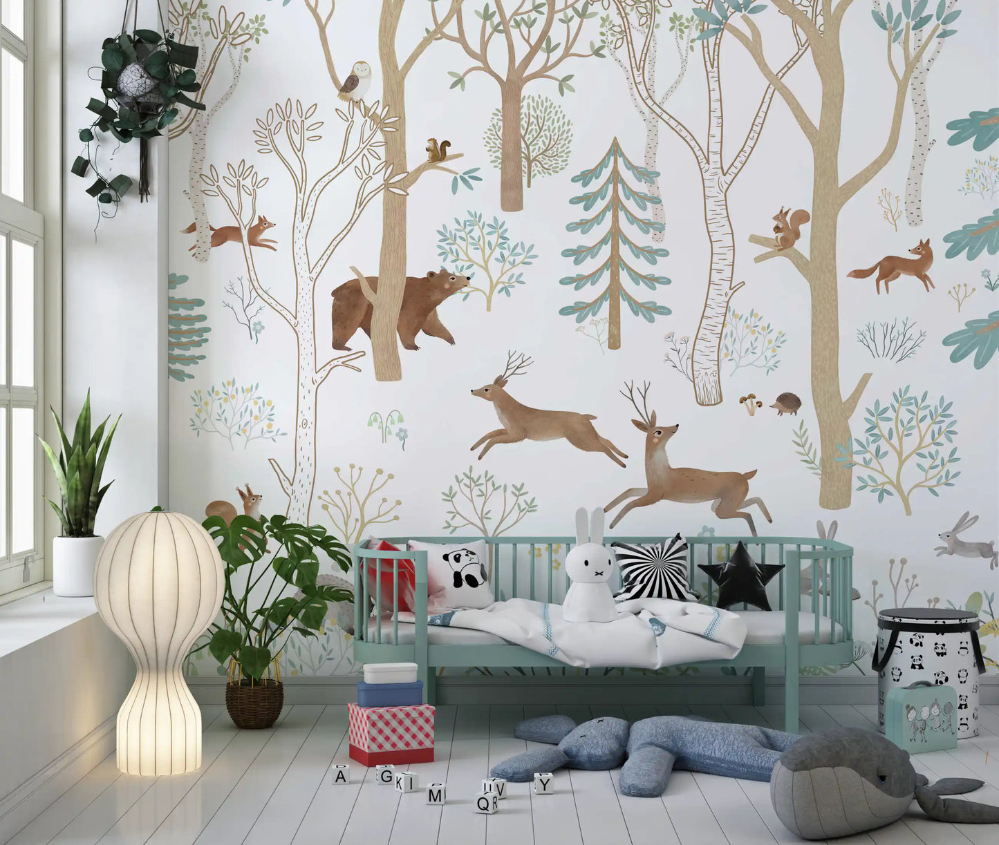 Frisky Forest Blue Wall Mural