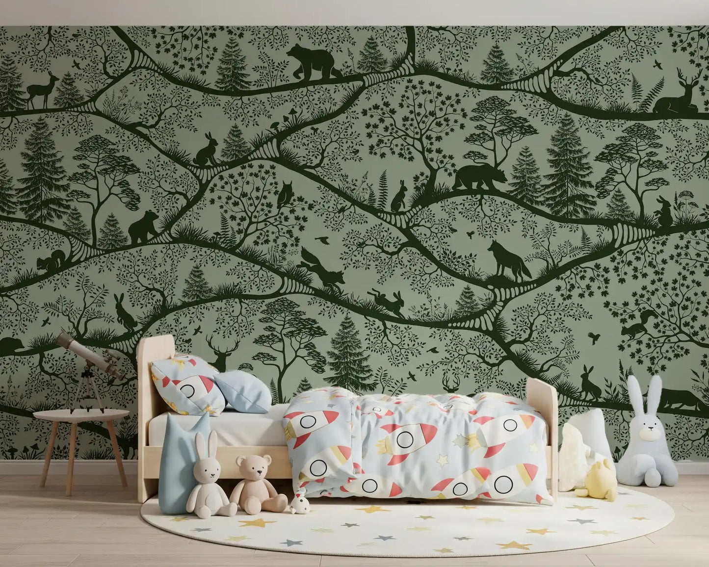Nordic Nature Green Green Wall Mural