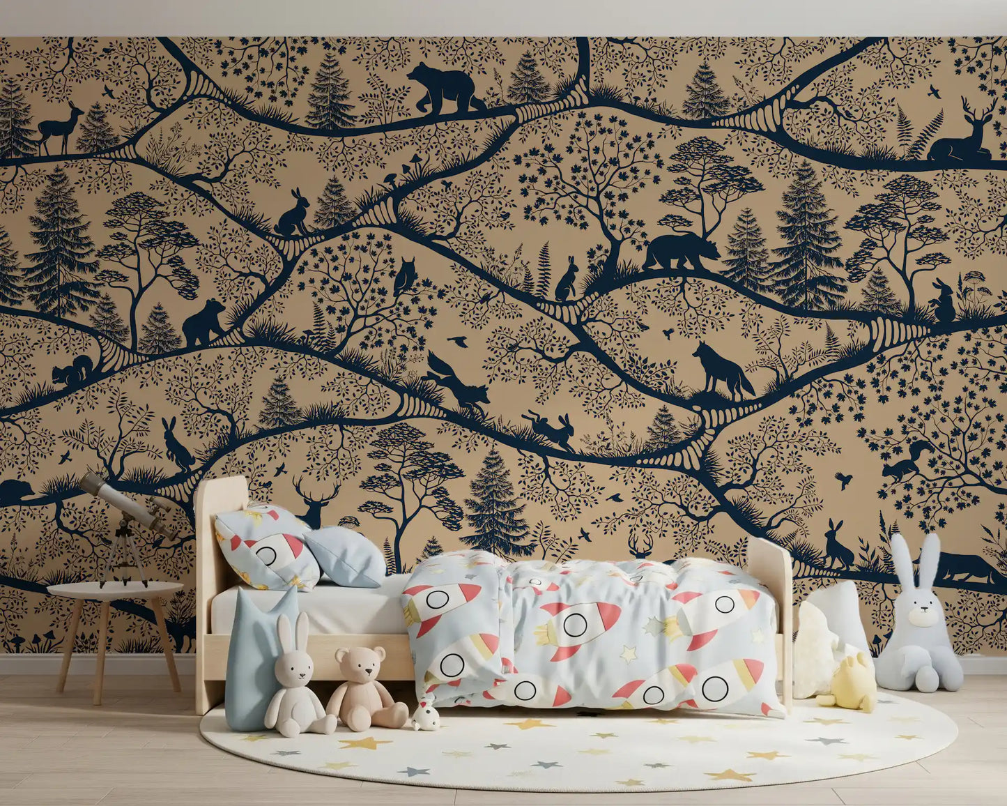 Nordic Nature Beige Blue Wall Mural