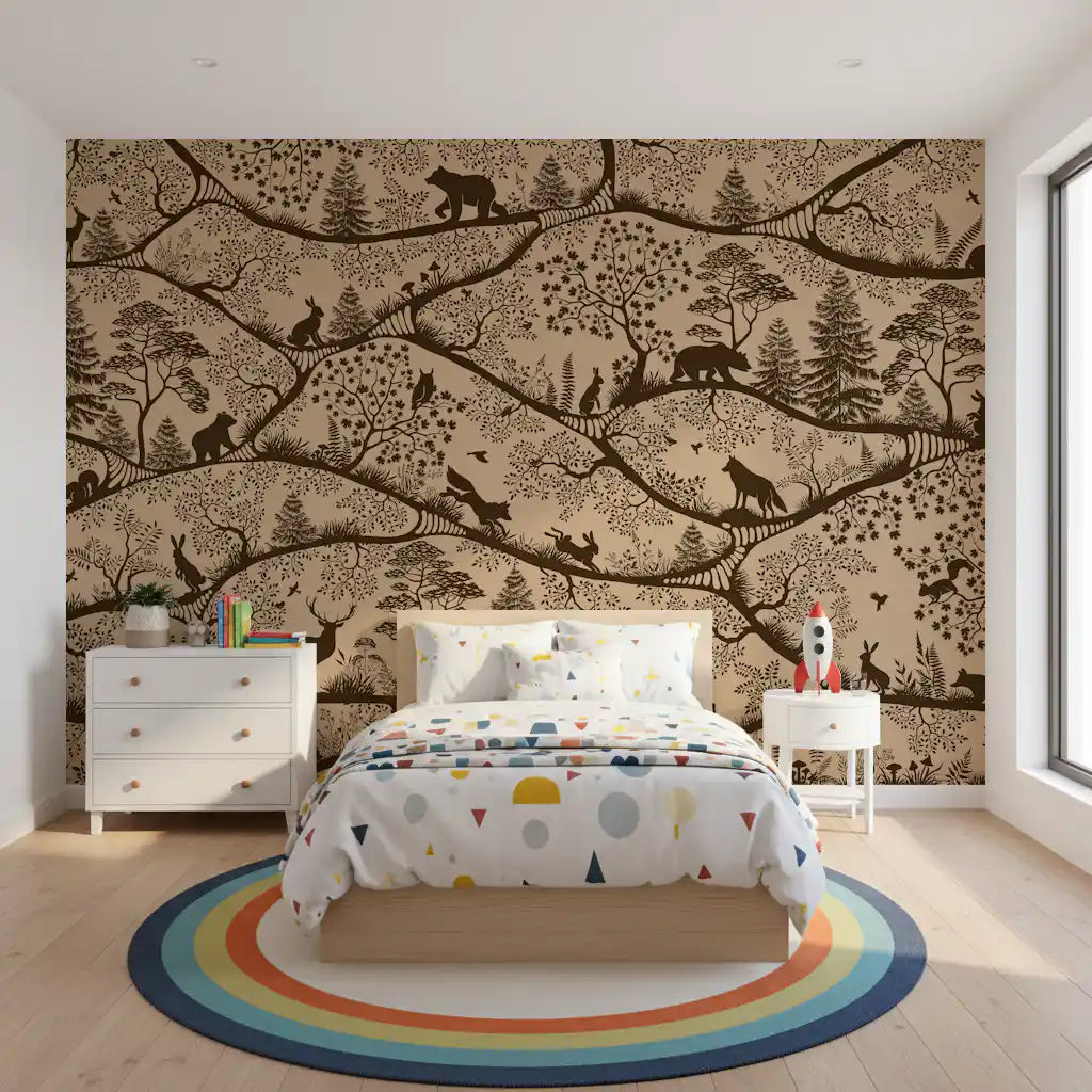 Nordic Nature Beige Brown Wall Mural