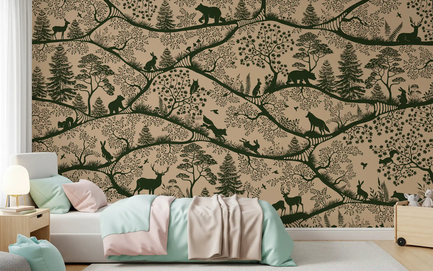 Nordic Nature Beige Green Wall Mural