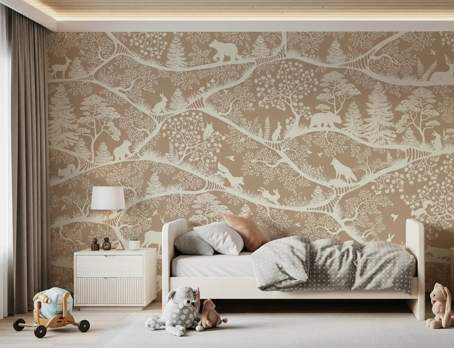 Nordic Nature Brown White Wall Mural