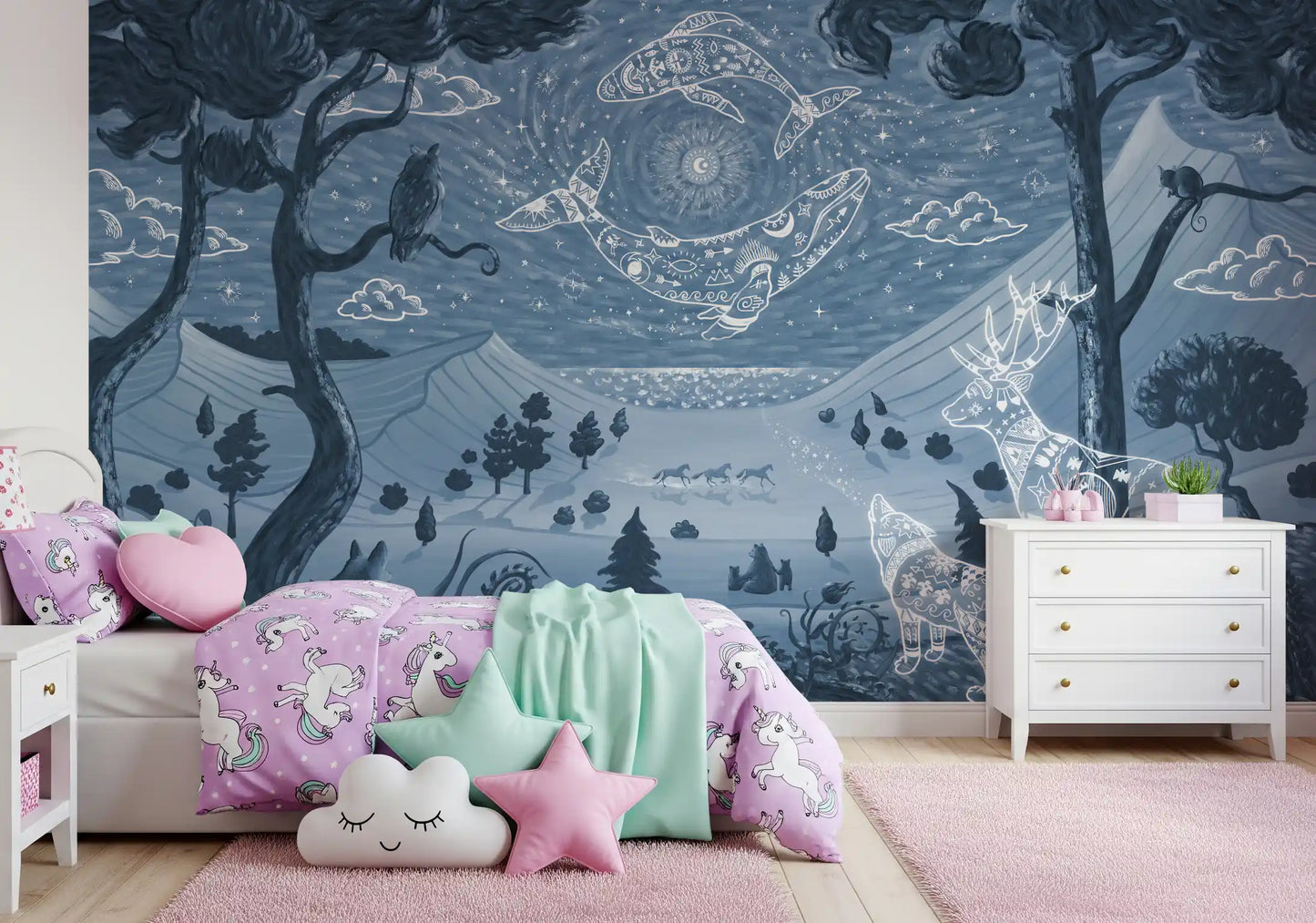 Spirit Night Blue Wall Mural