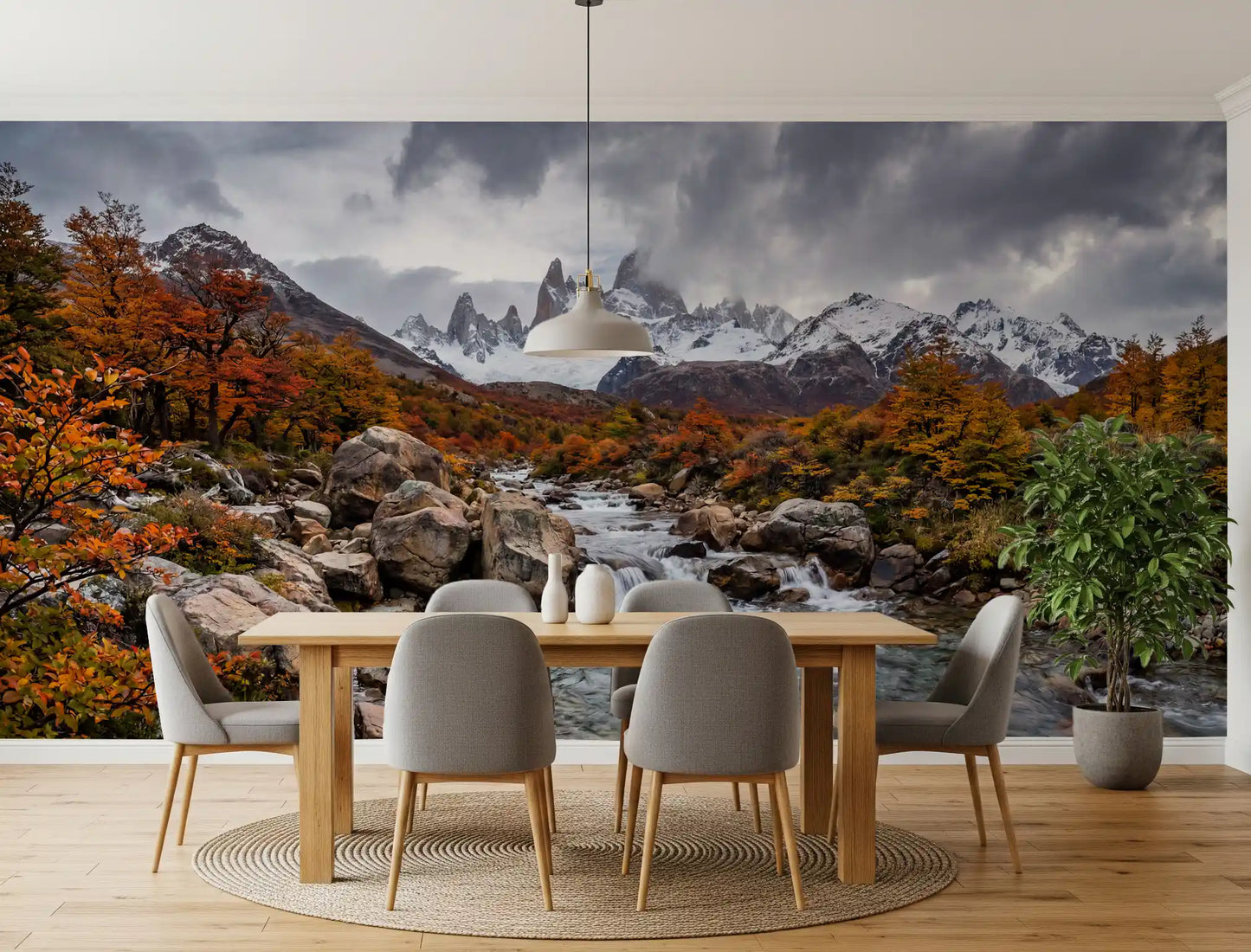 Alpine Autumn Cascade Wall Mural