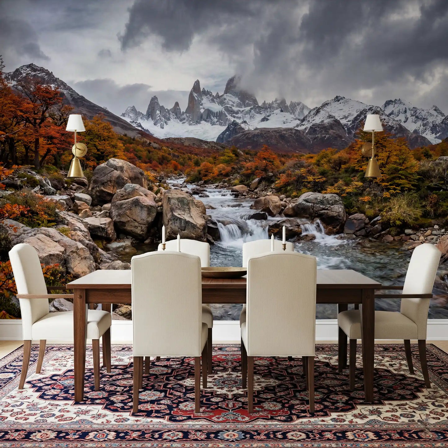 Alpine Autumn Cascade Wall Mural