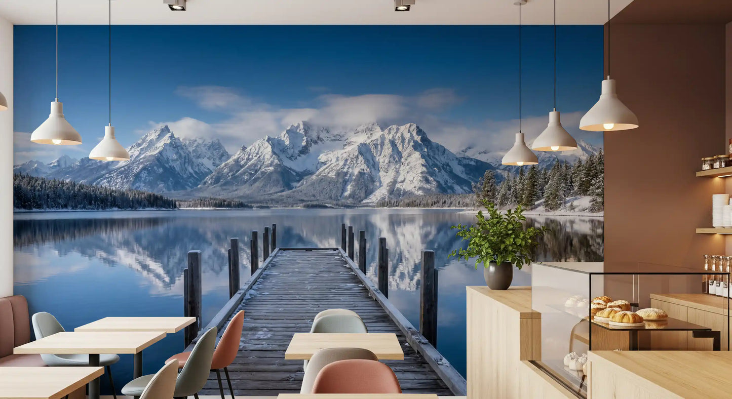 Winter Peaks Reflection Wall Mural