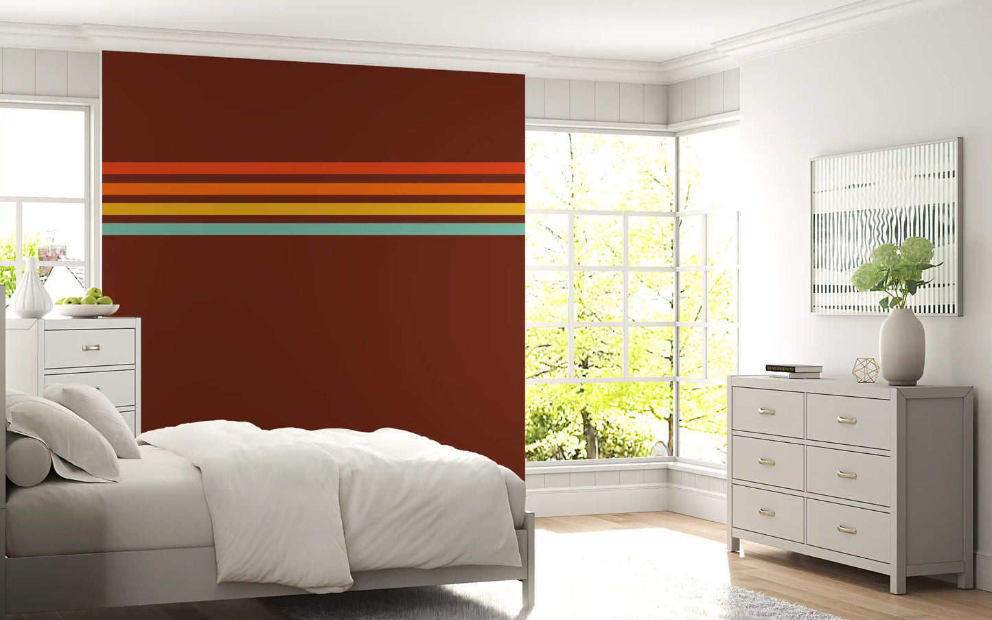Retro Stripe Horizon Wall Mural