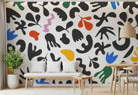 Crisp multicolor pattern shown in Abstract Shapes wall mural design