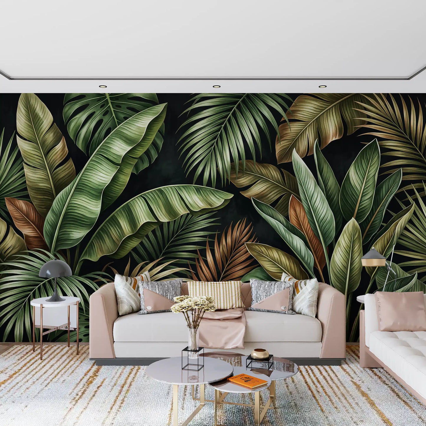 Hallway featuring Botanical Design wall mural leafy texture