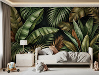 Leaf pattern wall mural Botanical Design natural foliage style