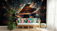 Music art wall mural with Symphony of Light piano visuals