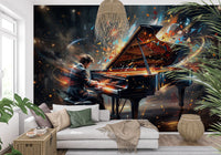 Hallway featuring Symphony of Light wall mural light effects