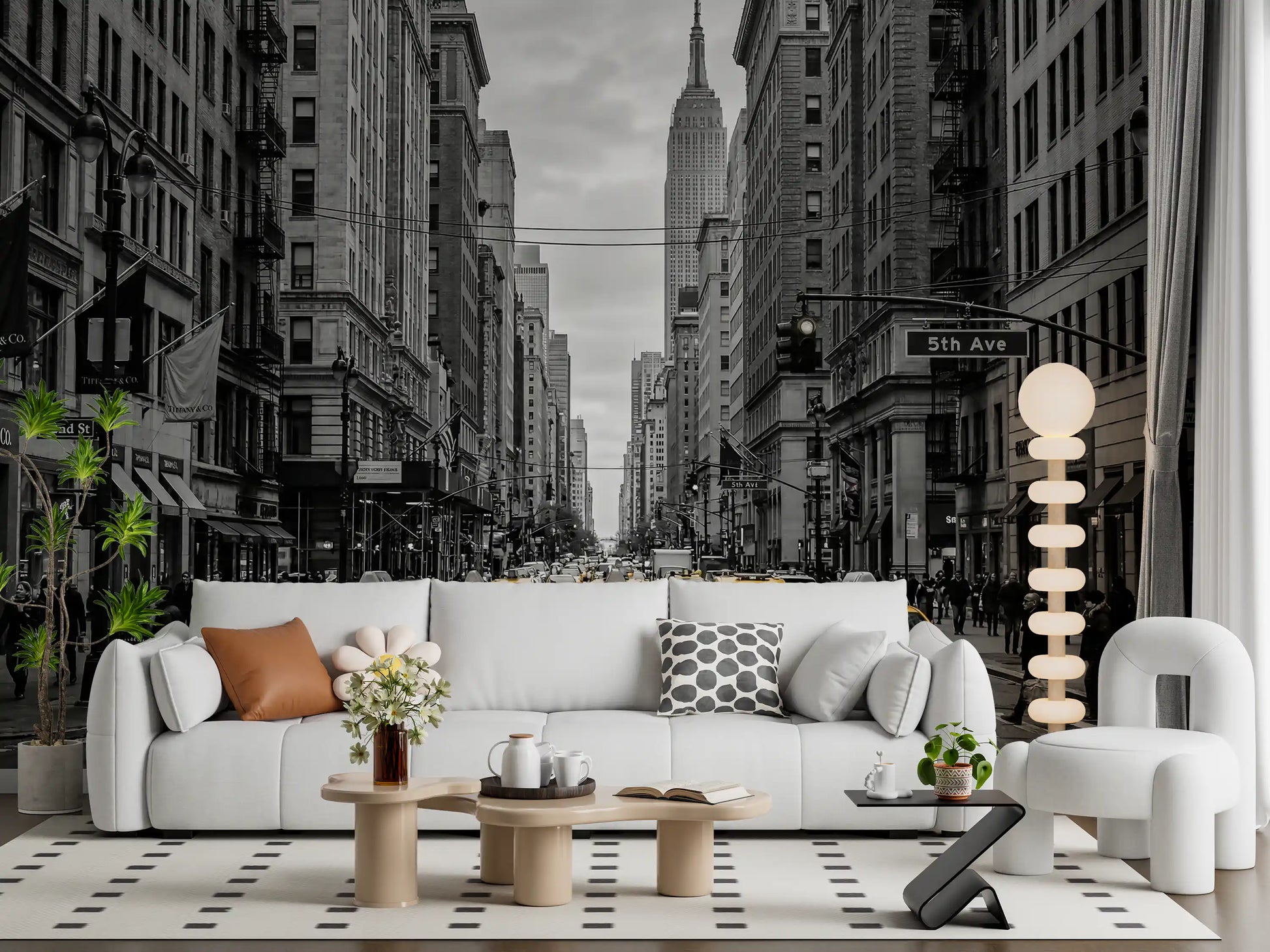 Manhattan Golden Rush wall mural featuring modern urban contrast