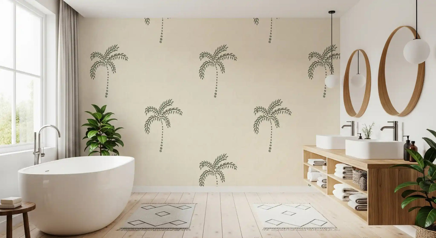 Beachy Boho Palm Oasis Wallpaper⁠