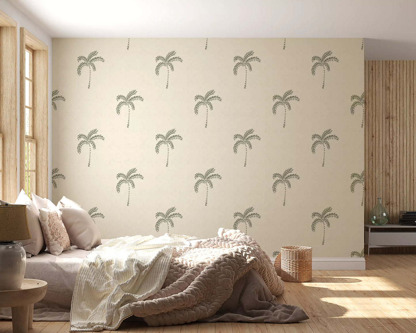 Beachy Boho Palm Oasis Wallpaper⁠