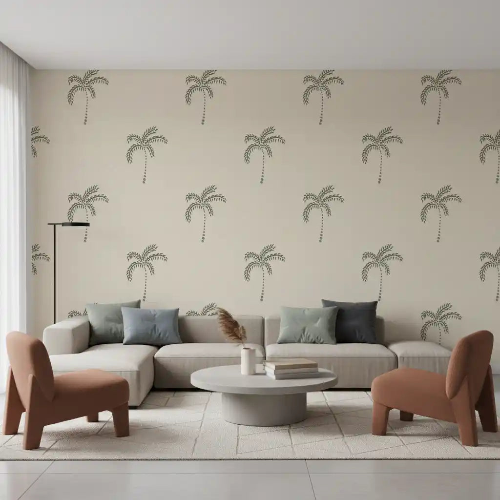 Beachy Boho Palm Oasis Wallpaper⁠
