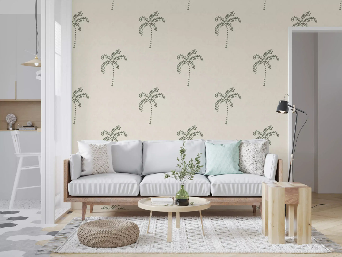 Beachy Boho Palm Oasis Wallpaper⁠