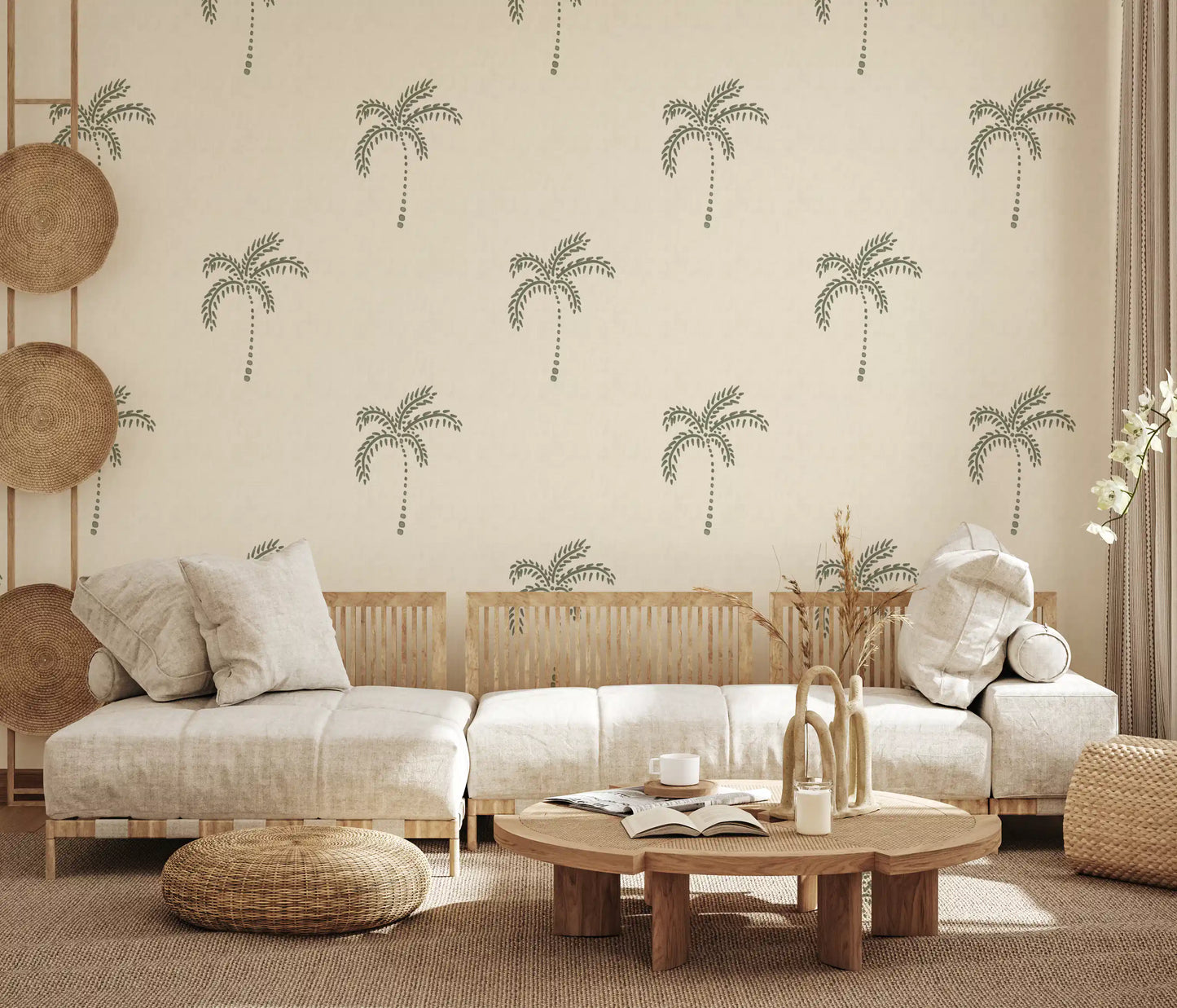Beachy Boho Palm Oasis Wallpaper⁠