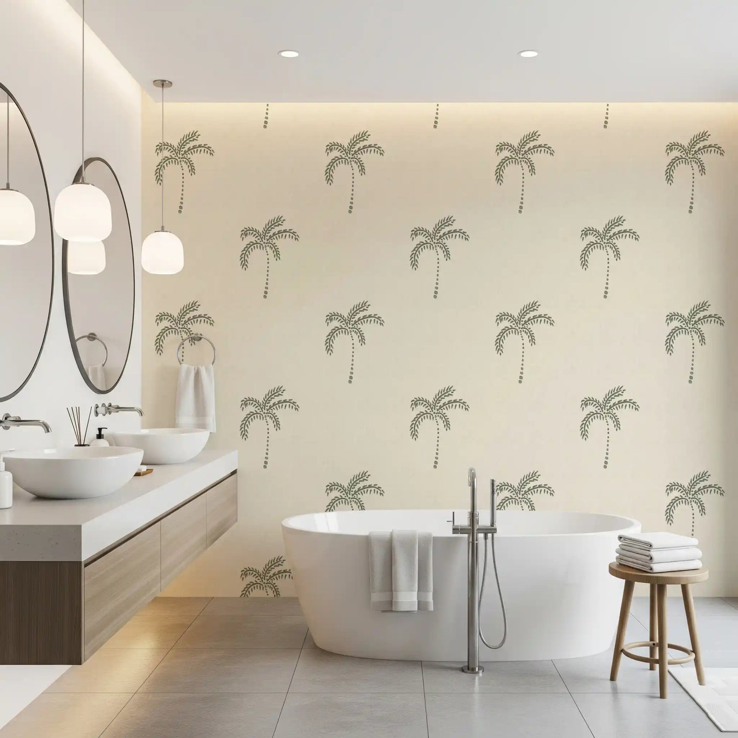 Beachy Boho Palm Oasis Wallpaper⁠