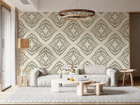 Botanical Palm Green Block Ornament wallpaper with a quiet, organic rhythm