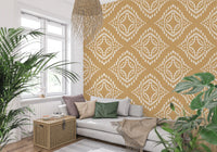 Geometric hallway accent in Sand Boho Ornament Canvas wallpaper, GD9675
