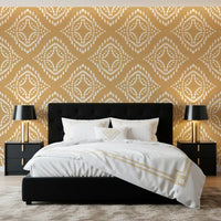 Earthy Bedroom  using Block Ornament Sand wallpaper, GD9675