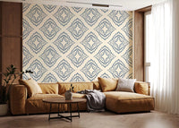 Stamped diamond marks calm a serene Living room with this textured boho wallpaper., GD9678