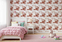 Playful clay forms suit a kids room with this rust and cream wallpaper., GD9690