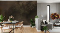 Atmospheric living-Dining room featuring Woodland Haze wall mural in deep brown botanical haze, GD9693