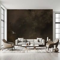 Moody, atmospheric Woodland Haze Tapestry wall mural in deep charcoal and olive, GD9693