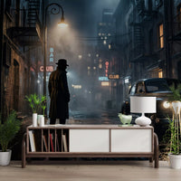 Midnight Noir wall mural installed in a dark-toned Hallway, GD9697
