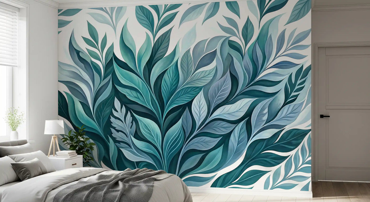 Serene Leaf Dance Wall Mural