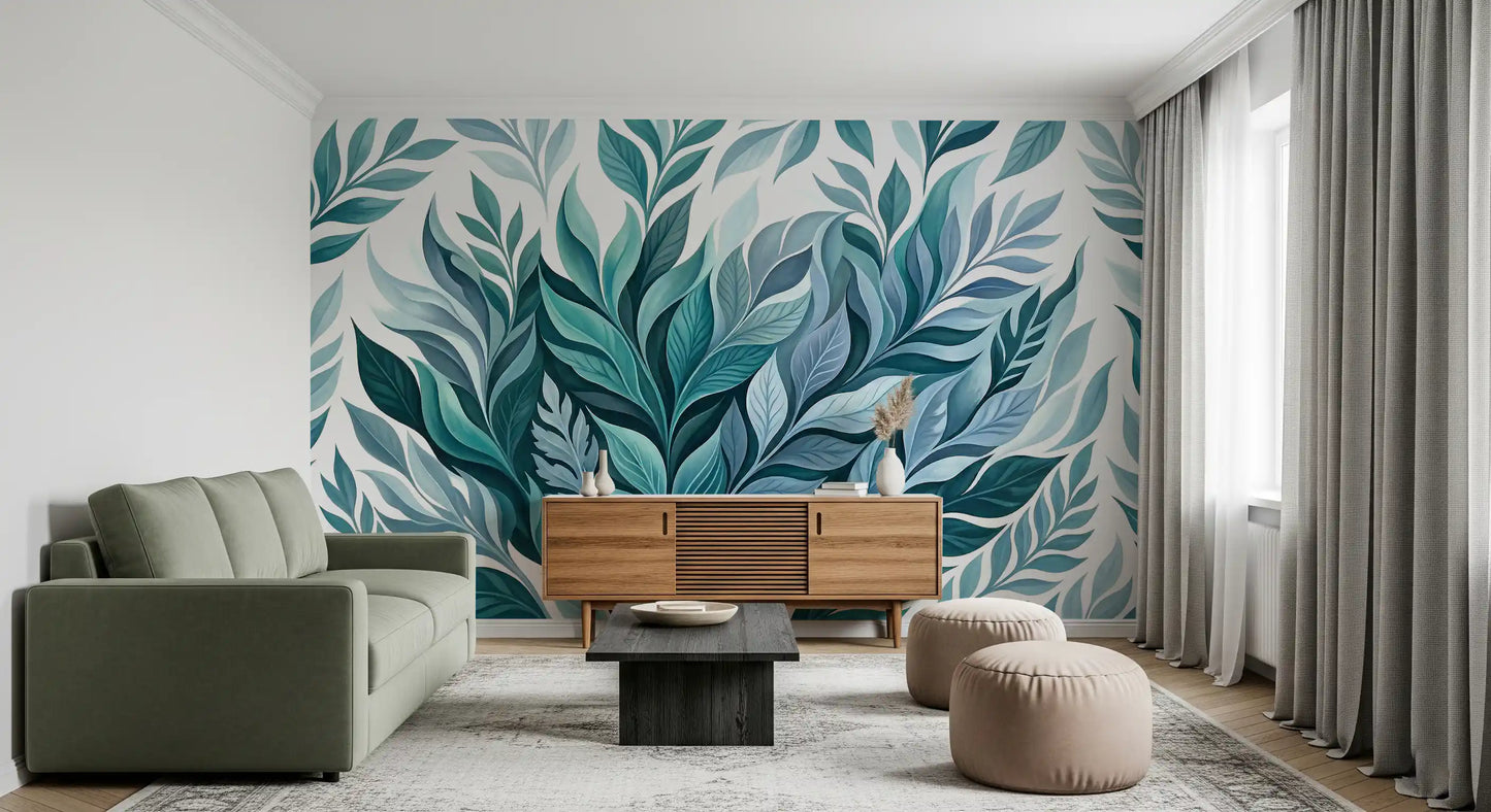 Serene Leaf Dance Wall Mural