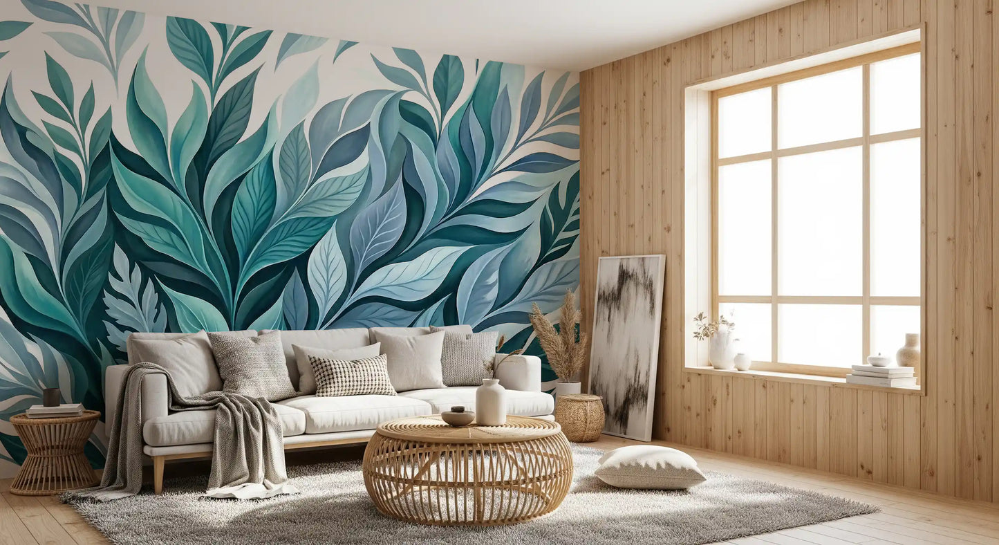 Serene Leaf Dance Wall Mural