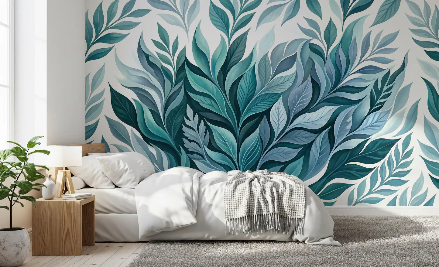 Serene Leaf Dance Wall Mural